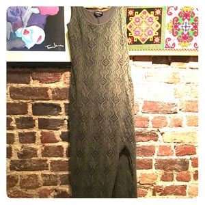 Lacy Olive Stretch Maxi Dress